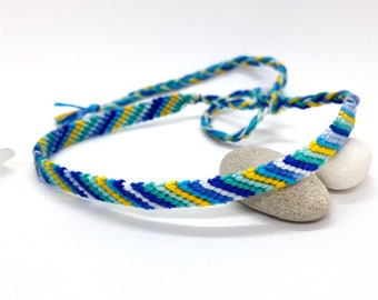 Friendship Anklet, Woven String Ankle Bracelet, Friendship Ankle Band, Simple Beachy Colours, Surfer Style Braided Cotton