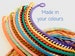 Skinny Custom Friendship Bracelet - Personalised Colours Woven Macrame String Wristband - Friend Gift - Minimalist Thin Stacking Bracelets 