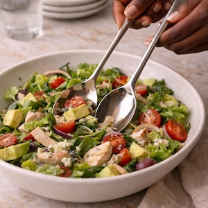 Vintage Eales 1779 Silver-Plated Salad Servers | Serving Spoon & Fork Set | Classic Silverplate Flatware