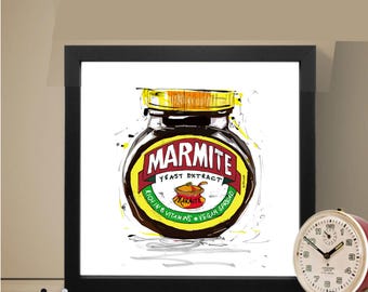Marmite Print, Mixed Media Illustration