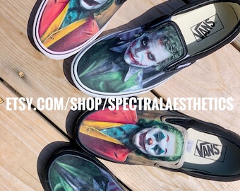 Hand Painted Joker X Joker Vans | Joaquin Phoenix | Heath 