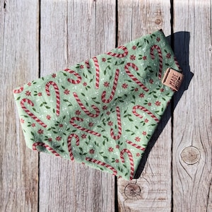 Sugar Plum Wishes & Candy Cane Kisses Dog Bandana