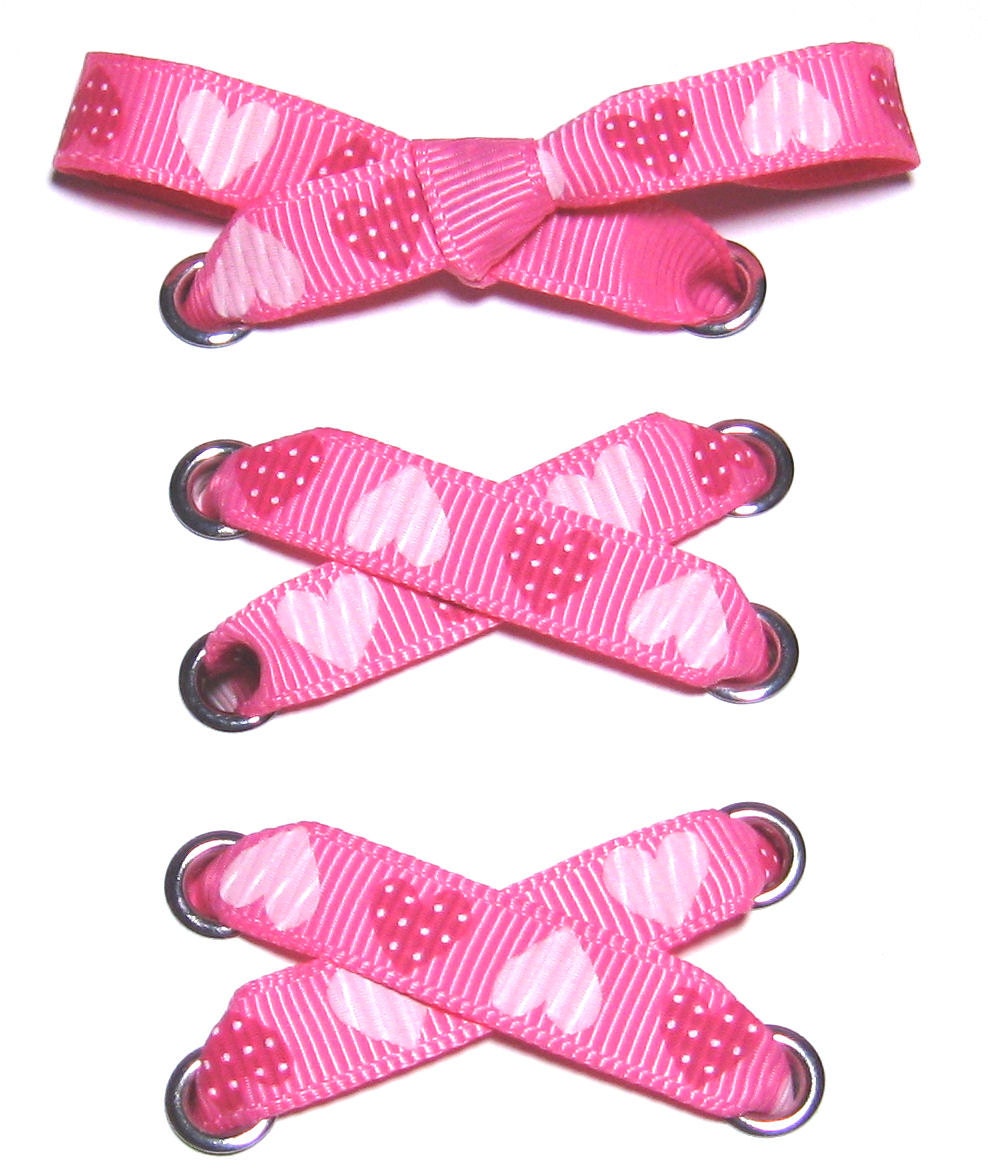 THE SHOELACES SHOPPink Grosgrain Hearts Ribbon Shoelaces Etsy