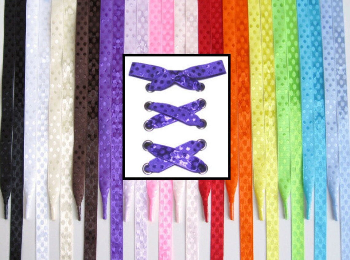 black and white polka dot shoelaces