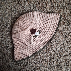 Crochet Bucket Hat Adult|Crochet mushroom|Sun hat|Cottagecore|Tan Hat|made to order|Brown Mushroom|Floppy hat|Cotton|Trending crochet|Mushy