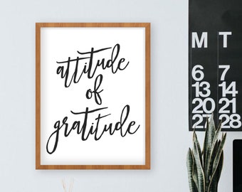 Recovery Art Print | Attitude of Gratitude | Giclée, encouragement art print, typography poster, home decor, wall art, wall decor, AA