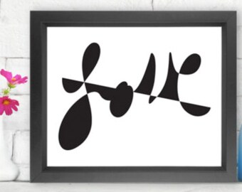 LOVE #3 | Giclée print, abstract handlettering, home decor, wall art, typography art, modern art