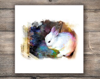 Bunny Giclée Print - bunny print for nursery | baby wall decor | bunny picture nursery | kids wall art | kids wall decor | pet picture gift