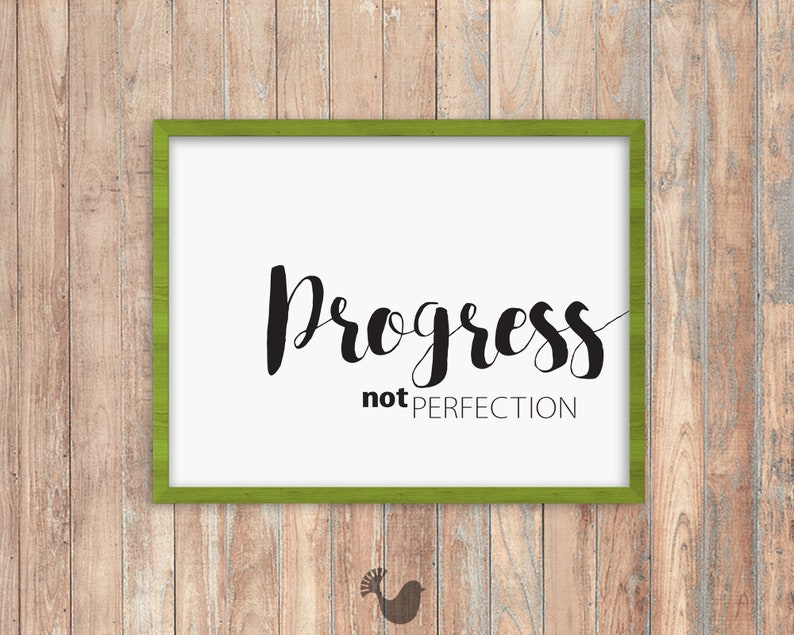 Recovery Art Print Progress not perfection Giclée, encouragement art print, typography poster, home decor, wall art, wall decor, AA image 3