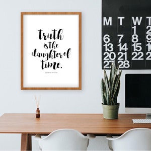 Truth is the daughter of time. Sundial Motto Art Print typography poster, home decor, wall art, contemplating time, thoughtful, artwork image 3