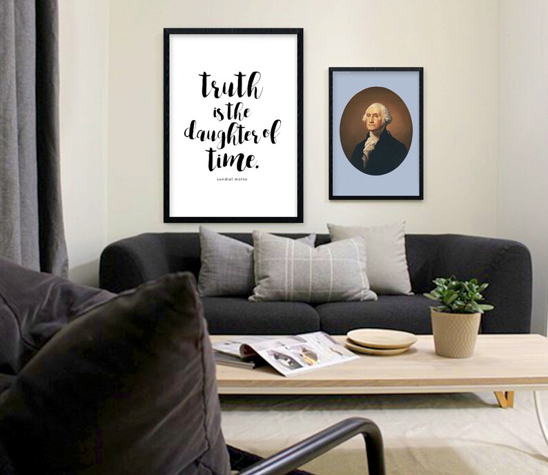 Truth is the daughter of time. Sundial Motto Art Print typography poster, home decor, wall art, contemplating time, thoughtful, artwork image 4