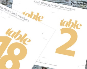 Golden Wedding Table Numbers 21-40 – Lush Script (Digital Download)