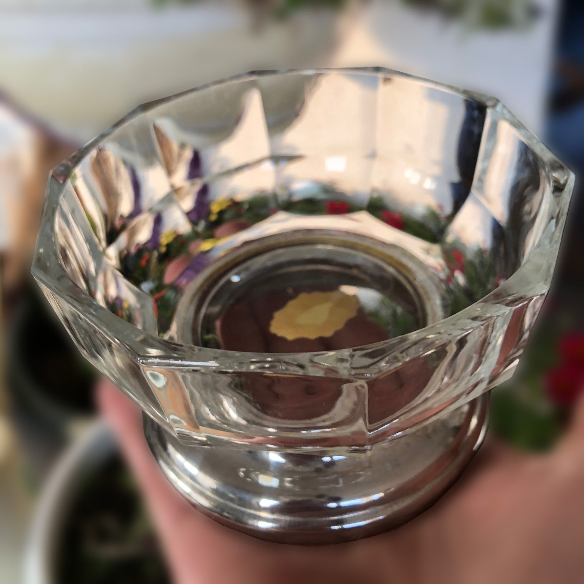 Elegante Vintage Super Muebles Cristal Facetado Base de | Etsy