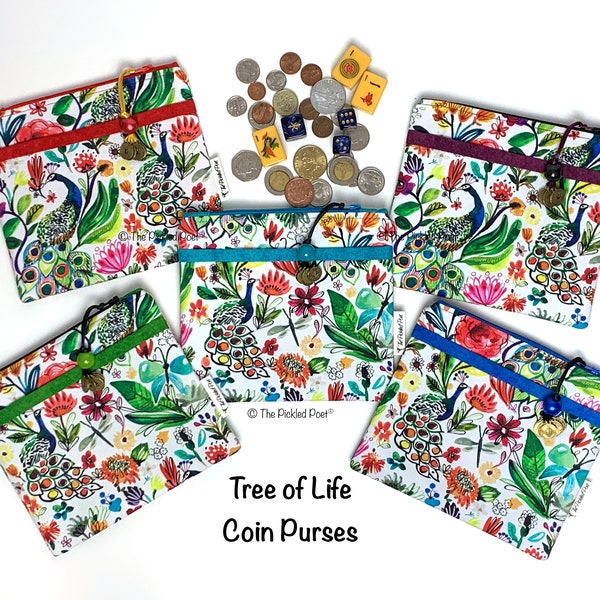 Mahjong Coin/Card Purse ~ Tree of Life ~ Mah Jongg ~ Designed and made by The Pickled Poet