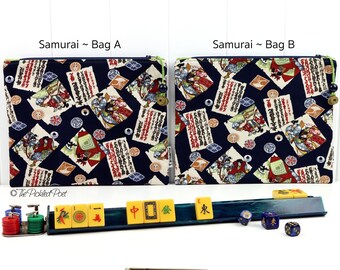 SAMURAI Mahjong Tile/Travel/Storage pouch ~ 11" x 8.5" ~ Mah Jongg ~ Accessories / Travel Bag