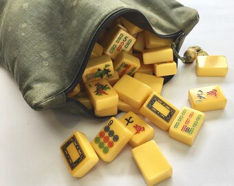Mahjong Tile Bag ~ Olive Green ~ Mah Jongg