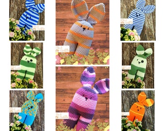 Dou Dou crochet rabbits-amigurumi animals-crochet toy-handmade-organic cotton-transitional play-doudou-sleep play-Montessori style
