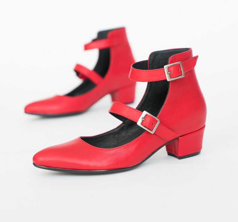 red mary jane heels