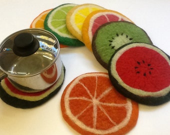 felt pot holder, fruit slices