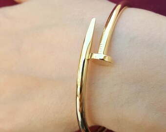 Gold Nail Bracelet Etsy