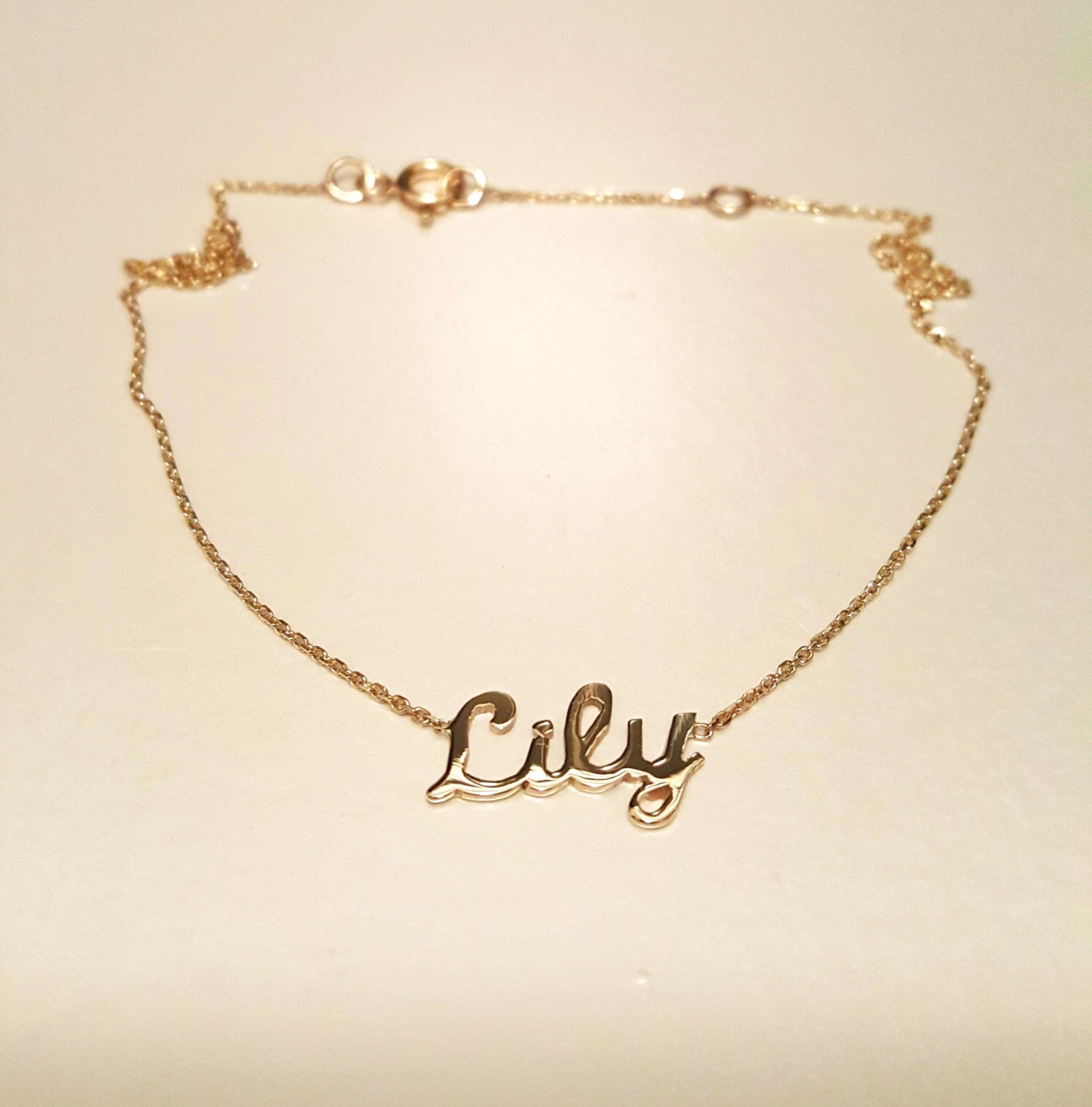 14k Solid Gold Name bracelet Gold custom name bracelet 14k Etsy