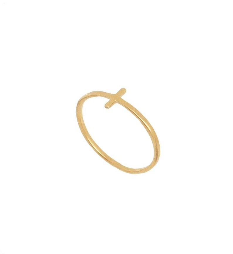 14k Solid Gold Simple Cross ring Skinny Cross Celebrity Inspired ring, x ring 14k Solid Gold Gold or Silver Solid gold Cross ring