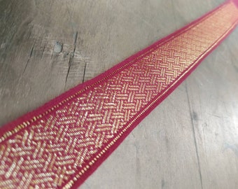 Custom tabletwoven brocaded trim, pattern from 12thC Hildesheim