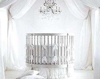 custom round crib bedding