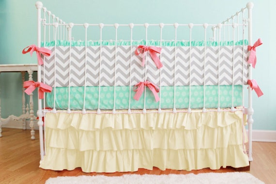 Baby Crib Skirt Multi Ruffle Crib Skirt Solid Colors Etsy