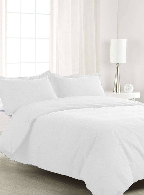 1000 TC Egyptian Cotton Sheet Set//Fitted//Duvet//Pillow White Solid US Sizes