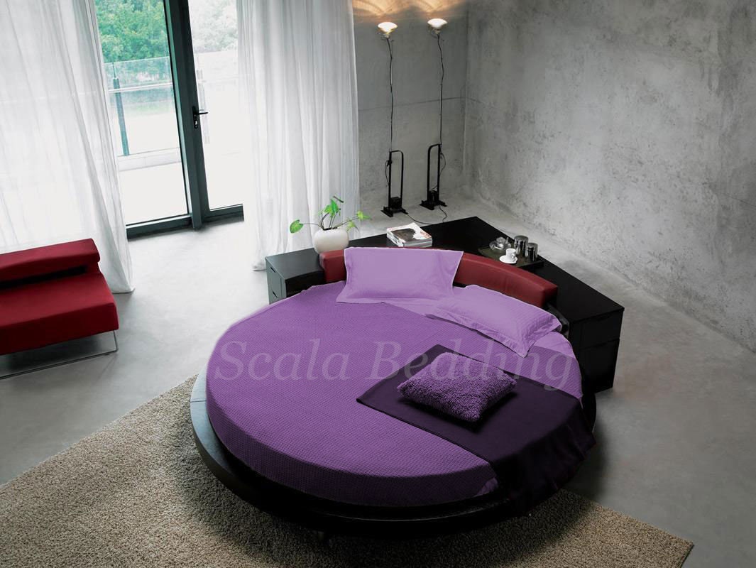 6pc Purple Round Bed Sheet Set Solid 800 Tc Egyptian Cotton Etsy
