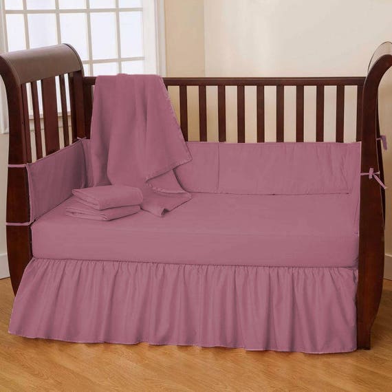 Unisex Baby Bedding Dust Ruffle Skirt Solid Color Crib Mini Etsy