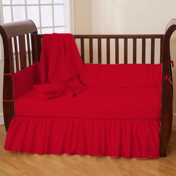 red crib bumper