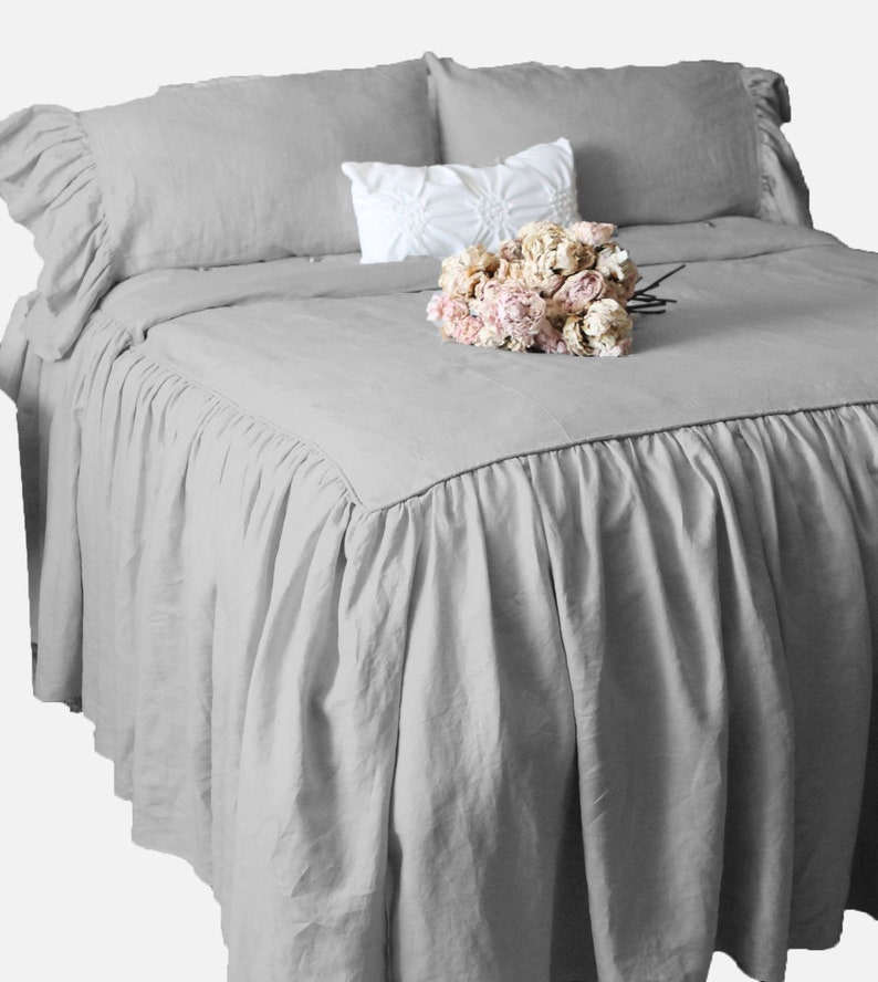 Comfort Beddings Luxurious 800TC Bedskirt 18 Drop Length 100/% Egyptian Cotton Queen Size Dark Grey Solid