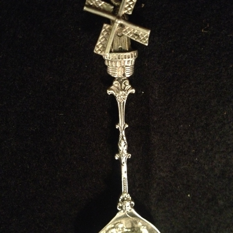 Vintage Moving Windmill Sterling Silver Denmark Spoon 1929
