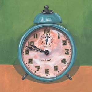 Hand-painted Antique Clock, Digital Download, Wall Art Print, Digital Print, Large Printable Wall Art