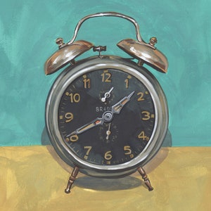 Hand-painted Antique Clock, Digital Download, Wall Art Print, Digital Print, Large Printable Wall Art
