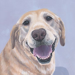 Custom Pet Portrait - Hand Painted, Gouache, Ready to Frame, Wall Art