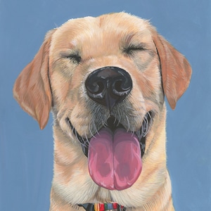 Custom Pet Portrait - Hand Painted, Gouache, Ready to Frame, Wall Art