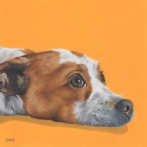 Custom Pet Portrait - Hand Painted, Gouache, Ready to Frame, Wall Art