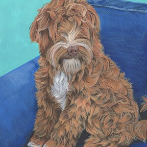 Custom Pet Portrait - Hand Painted, Gouache, Ready to Frame, Wall Art