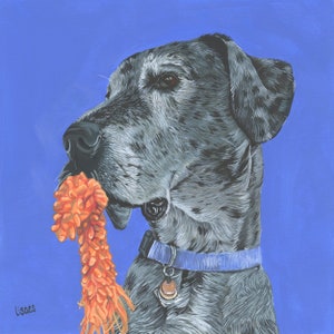 Custom Pet Portrait - Hand Painted, Gouache, Ready to Frame, Wall Art