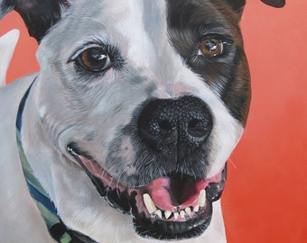 Custom Pet Portrait - Hand Painted, Acrylic, Wall Art