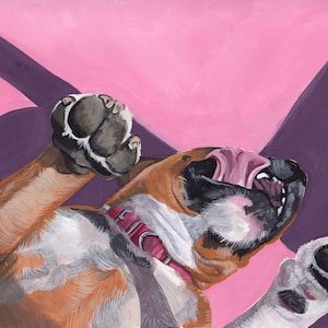 Custom Pet Portrait - Hand Painted, Gouache, Ready to Frame, Wall Art