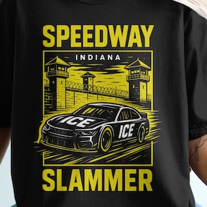 Speedway Slammer T-Shirt, Race Car T-Shirt, Auto Racing Tee, Motorsports Gift, Racing Fan Apparel, Car Lover Shirt, Speedway Fan Tee