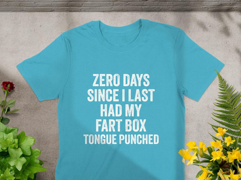 Zero Days Since I Last Had My Fart Box Tongue Punched Shirt, Funny Graphic Tee, Sarcastic Humor Shirt, Unique Novelty Gift
