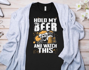 Hold My Beer and Watch This Badger Don't Care T-shirt, Badgers T-shirt, Unisex Fit Tee, Tailgating T-shirt, Game Day Shirt, Football Shirt