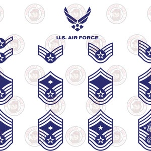 Air Force Enlisted Rank and USAF Logo Vector Graphics for Laser, Vinyl ...