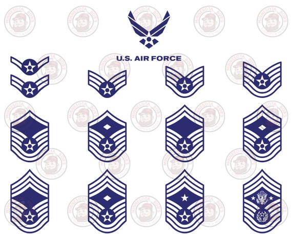 Air Force Enlisted Rank and USAF Logo Vector Graphics for - Etsy