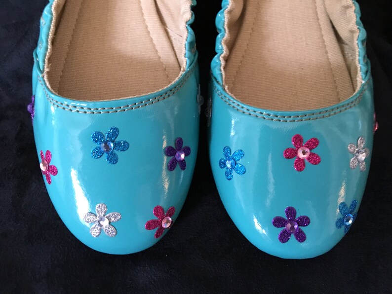 turquoise ballet flats with ribbon
